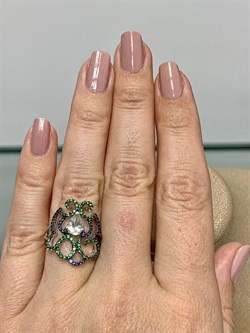 *Кольцо р.16,5 Празиолит арт. AS-R00465-X-W-Gg-X-BL-702 вес 3,43 г - фото 268968 *Кольцо р.16,5 Празиолит арт. AS-R00465-X-W-Gg-X-BL-702 вес 3,43 г - фото 268968