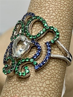 *Кольцо р.16,5 Празиолит арт. AS-R00465-X-W-Gg-X-BL-702 вес 3,43 г - фото 268975 *Кольцо р.16,5 Празиолит арт. AS-R00465-X-W-Gg-X-BL-702 вес 3,43 г - фото 268975