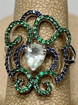 *Кольцо р.19 Празиолит арт. AS-R00465-X-W-Gg-X-BL-654 вес 3,43 г - фото 268984 *Кольцо р.19 Празиолит арт. AS-R00465-X-W-Gg-X-BL-654 вес 3,43 г - фото 268984