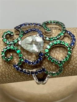 *Кольцо р.19 Празиолит арт. AS-R00465-X-W-Gg-X-BL-654 вес 3,43 г - фото 268985 *Кольцо р.19 Празиолит арт. AS-R00465-X-W-Gg-X-BL-654 вес 3,43 г - фото 268985