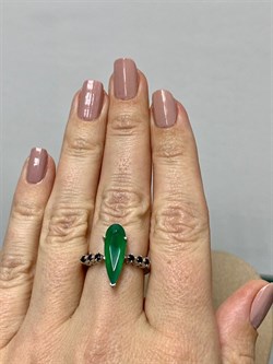 *Кольцо р.17 Зеленый Агат Морион арт. AS-R01567-X-W-Gg-X-B-565 вес 3,26 г - фото 268991 *Кольцо р.17 Зеленый Агат Морион арт. AS-R01567-X-W-Gg-X-B-565 вес 3,26 г - фото 268991