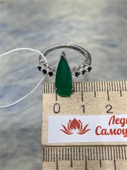 *Кольцо р.17 Зеленый Агат Морион арт. AS-R01567-X-W-Gg-X-B-565 вес 3,26 г - фото 268994 *Кольцо р.17 Зеленый Агат Морион арт. AS-R01567-X-W-Gg-X-B-565 вес 3,26 г - фото 268994