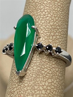 *Кольцо р.17 Зеленый Агат Морион арт. AS-R01567-X-W-Gg-X-B-565 вес 3,26 г - фото 268997 *Кольцо р.17 Зеленый Агат Морион арт. AS-R01567-X-W-Gg-X-B-565 вес 3,26 г - фото 268997