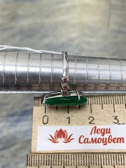 *Кольцо р.16,5 Зеленый Агат арт. AS-R01567-X-W-Gg-X-BR-961 вес 3,18 г - фото 269002