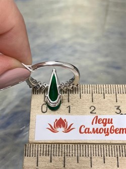 *Кольцо р.16,5 Зеленый Агат арт. AS-R01567-X-W-Gg-X-BR-961 вес 3,18 г - фото 269003