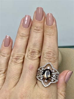 *Кольцо р.17,5 Дымчатый Кварц арт. AS-R11082-X-W-BR-X-W-506 вес 5,43 г - фото 269027 *Кольцо р.17,5 Дымчатый Кварц арт. AS-R11082-X-W-BR-X-W-506 вес 5,43 г - фото 269027