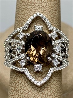 *Кольцо р.17,5 Дымчатый Кварц арт. AS-R11082-X-W-BR-X-W-506 вес 5,43 г - фото 269033 *Кольцо р.17,5 Дымчатый Кварц арт. AS-R11082-X-W-BR-X-W-506 вес 5,43 г - фото 269033