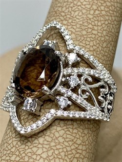 *Кольцо р.17,5 Дымчатый Кварц арт. AS-R11082-X-W-BR-X-W-506 вес 5,43 г - фото 269035 *Кольцо р.17,5 Дымчатый Кварц арт. AS-R11082-X-W-BR-X-W-506 вес 5,43 г - фото 269035