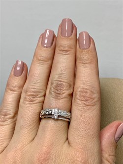 *Кольцо р.17,5 Белый Фианит арт. CZ-R01699-X-W-W-X-W-345 вес 3 г - фото 269071