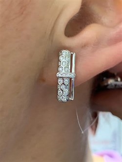 *Серьги Белый Фианит арт. CZ-E01699-X-W-W-X-W-339 вес 3,29 г - фото 269080