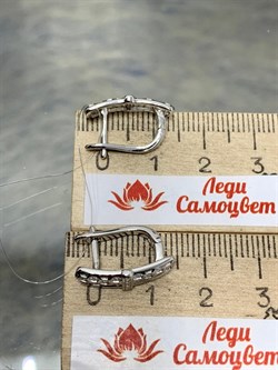 *Серьги Белый Фианит арт. CZ-E01699-X-W-W-X-W-339 вес 3,29 г - фото 269081