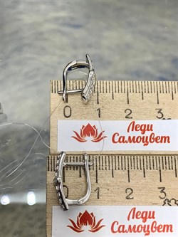 *Серьги Белый Фианит арт. CZ-E01699-X-W-W-X-W-339 вес 3,29 г - фото 269082