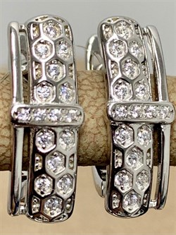 *Серьги Белый Фианит арт. CZ-E01699-X-W-W-X-W-339 вес 3,29 г - фото 269085