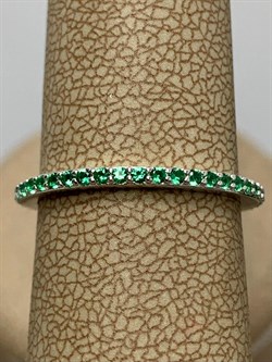 *Кольцо р.17 Зеленый Фианит арт. SL-R01312-X-W-X-X-Gg-401 вес 1,19 г - фото 269142