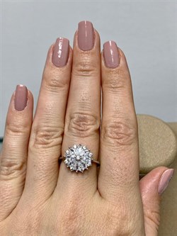 *Кольцо р.17,5 Белый Фианит арт. CZ-R02063-X-W-X-X-W-175 вес 3,11 г - фото 269825