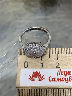 *Кольцо р.17,5 Белый Фианит арт. CZ-R02063-X-W-X-X-W-175 вес 3,11 г - фото 269829