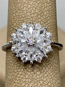 *Кольцо р.17,5 Белый Фианит арт. CZ-R02063-X-W-X-X-W-175 вес 3,11 г - фото 269831