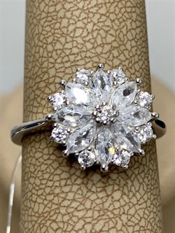 *Кольцо р.17,5 Белый Фианит арт. CZ-R02063-X-W-X-X-W-175 вес 3,11 г - фото 269833