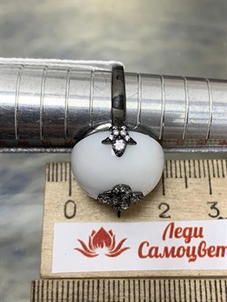 *Кольцо р.17,5 Белый Агат Оникс арт. NS-R00695-X-B-W-X-W-141 вес 7,9 г - фото 269855