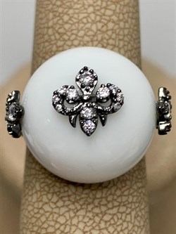 *Кольцо р.17,5 Белый Агат Оникс арт. NS-R00695-X-B-W-X-W-141 вес 7,9 г - фото 269856