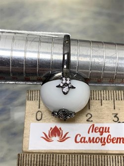 *Кольцо р.18 Белый Агат Оникс арт. NS-R00026-X-B-W-X-X-766 вес 8 г - фото 269865