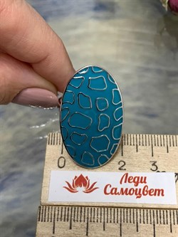 *Кольцо р.19 Голубая Эмаль арт. PI-R00005-X-W-X-BL-X-753 вес 8,08 г - фото 269879