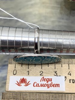 *Кольцо р.19 Голубая Эмаль арт. PI-R00005-X-W-X-BL-X-753 вес 8,08 г - фото 269882