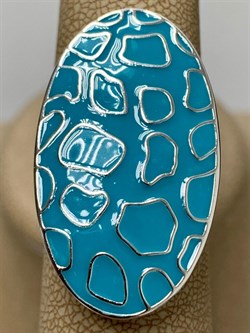 *Кольцо р.19 Голубая Эмаль арт. PI-R00005-X-W-X-BL-X-753 вес 8,08 г - фото 269884