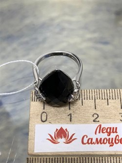 *Кольцо р.16,5 Черный Агат Оникс арт. NS-R00609-X-W-B-X-W-748 вес 3,75 г - фото 269902