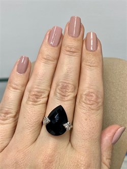 *Кольцо р.17 Черный Агат Оникс арт. NS-R00609-X-W-B-X-W-953 вес 3,75 г - фото 269918