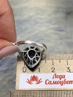 *Кольцо р.17,5 Черный Агат Оникс арт. NS-R00609-X-W-B-X-W-786 вес 4,61 г - фото 269941