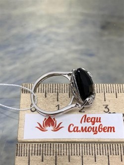 *Кольцо р.17,5 Черный Агат Оникс арт. NS-R00609-X-W-B-X-W-786 вес 4,61 г - фото 269943