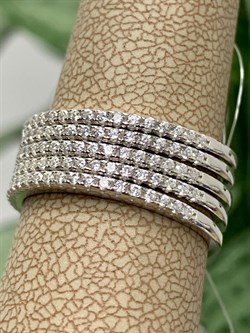 *Кольцо р.18 Фианит Микро Вставки арт. SL-R01829-X-W-X-X-W-755 вес 6,1 г - фото 269970