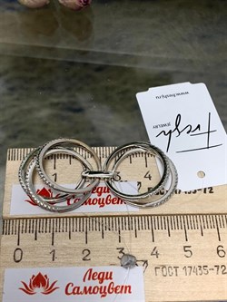 *Кольцо р.18 Фианит Микро Вставки арт. SL-R01829-X-W-X-X-W-755 вес 6,1 г - фото 269971