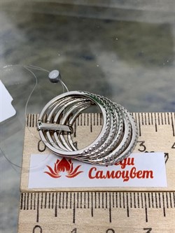 *Кольцо р.18 Фианит Микро Вставки арт. SL-R01829-X-W-X-X-W-755 вес 6,1 г - фото 269973