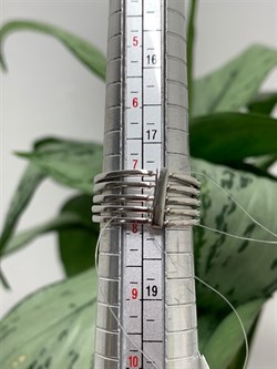 *Кольцо р.18 Фианит Микро Вставки арт. SL-R01829-X-W-X-X-W-755 вес 6,1 г - фото 269976