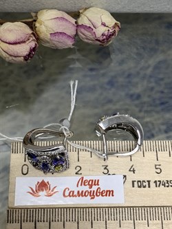 *Серьги Фианит Микс арт. OF-E00142-X-W-Mix-X-W-396 вес 7,66 г - фото 269989