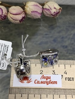 *Серьги Фианит Микс арт. OF-E00142-X-W-Mix-X-W-396 вес 7,66 г - фото 269990