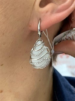 *Серьги Белый Агат Оникс арт. 1AVSE00046-202 вес 9,3 г - фото 270033 *Серьги Белый Агат Оникс арт. 1AVSE00046-202 вес 9,3 г - фото 270033