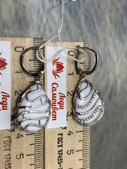 *Серьги Белый Агат Оникс арт. 1AVSE00046-202 вес 9,3 г - фото 270034 *Серьги Белый Агат Оникс арт. 1AVSE00046-202 вес 9,3 г - фото 270034