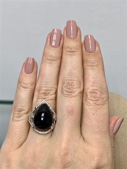 *Кольцо р.16,5 Черный Агат Оникс арт. NS-R00734-X-W-B-X-W-104 вес 5,9 г - фото 270048