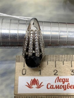 *Кольцо р.17 Черный Агат Оникс арт. JSR0183WBKW-067 вес 7,30 г - фото 270135