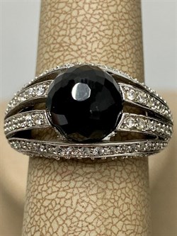 *Кольцо р.17 Черный Агат Оникс арт. JSR0183WBKW-067 вес 7,30 г - фото 270139
