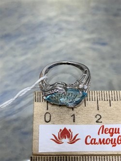 *Кольцо р.16 иск Голубой Топаз арт. PD-R11000-X-W-BU-X-W-539 вес 3,8 г - фото 270216