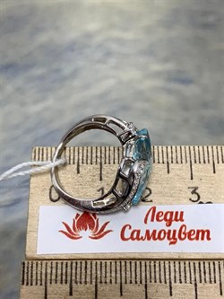 *Кольцо р.16 иск Голубой Топаз арт. PD-R11000-X-W-BU-X-W-539 вес 3,8 г - фото 270217