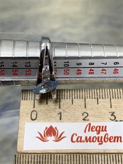 *Кольцо р.16,5 Голубой Топаз иск арт. CZ-R00282-X-W-BU-X-W-089 вес 7 г - фото 270309