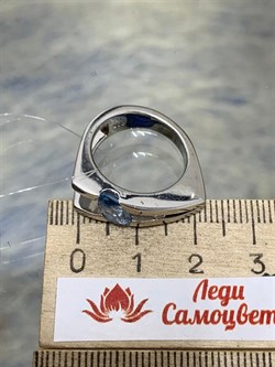 *Кольцо р.16,5 Голубой Топаз иск арт. CZ-R00282-X-W-BU-X-W-089 вес 7 г - фото 270311