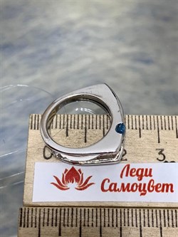 *Кольцо р.16,5 Голубой Топаз иск арт. CZ-R00282-X-W-BU-X-W-089 вес 7 г - фото 270312