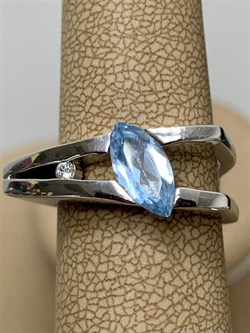 *Кольцо р.16,5 Голубой Топаз иск арт. CZ-R00282-X-W-BU-X-W-089 вес 7 г - фото 270315