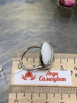 *Кольцо р.17,5 Белый Агат Оникс арт. NS-R000676-X-W-W-X-W-464 вес 5 г - фото 270358